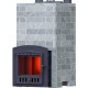 Печь Авангард ЗК 40 в облицовке Классика 1065/40 Талькохлорит кирпич и панорамной дверцей со стеклом для парных до 40 м³